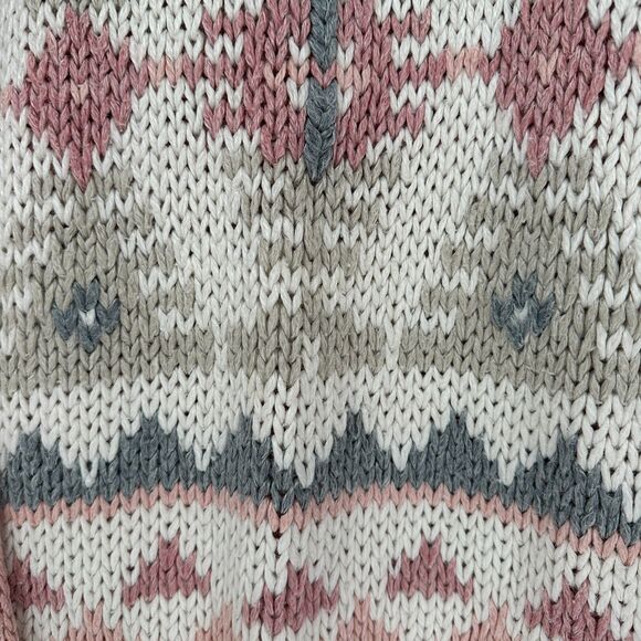 Vintage Currants Womens Knit Sweater Size L Pink Hand Loomed Fair Isle Icelandic - Picture 7 of 8
